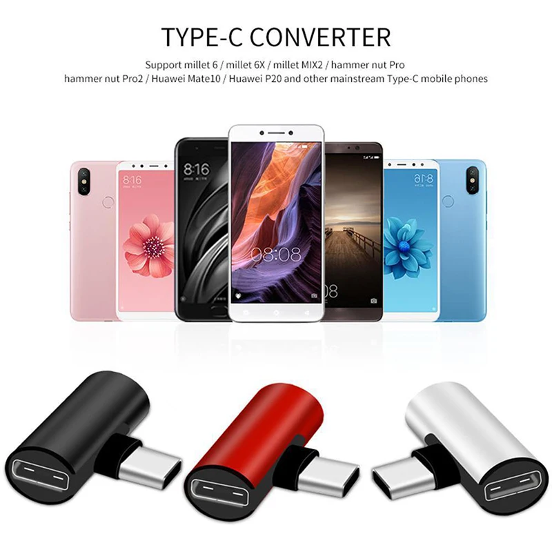 2 в 1 Тип C до 3 5 мм разъем для наушников зарядный конвертер USB Type-C аудио адаптер