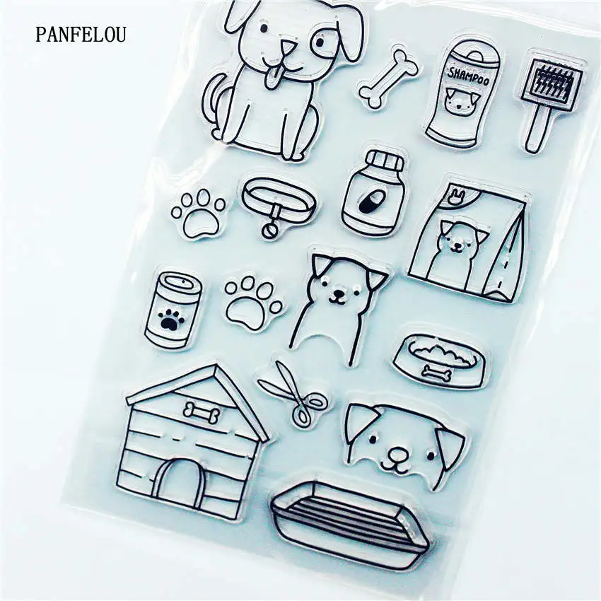 PANFELOU собаки питомника прозрачный силиконовый штамп/печать для DIY