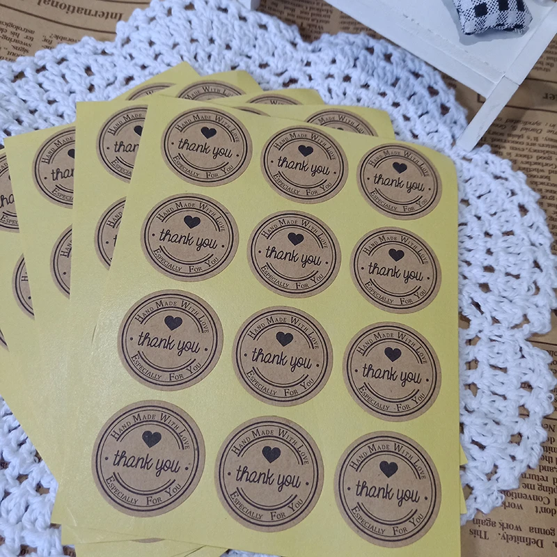 120 шт./лот 3x3 см наклейки ручной работы наклейка спасибо этикетки бумажные круглые