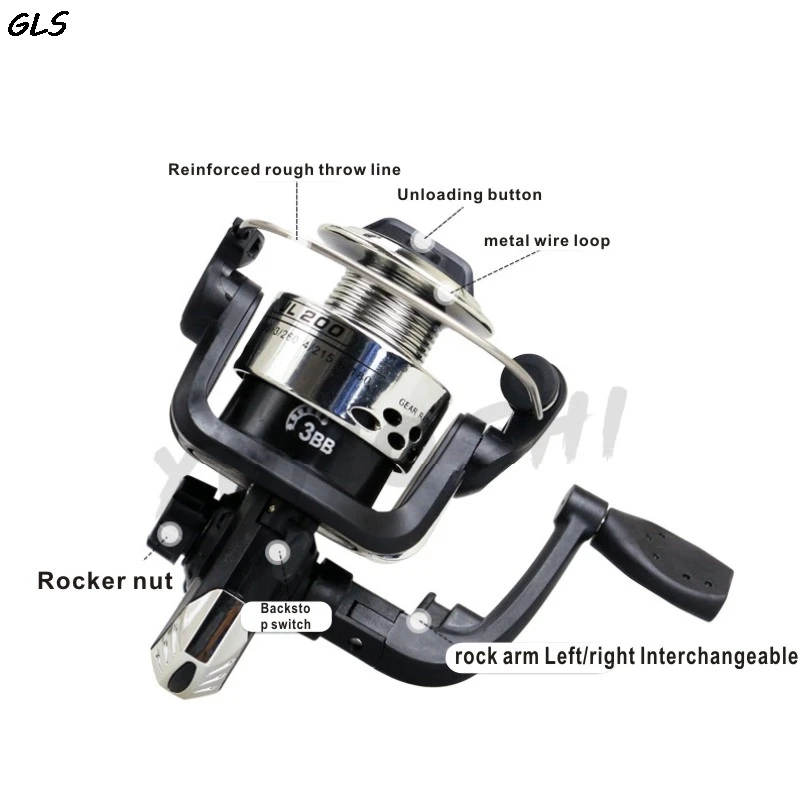 New Folding rocker arm fish wheel JL200 type Spinning Fishing Reel  Five colors are available enlarge