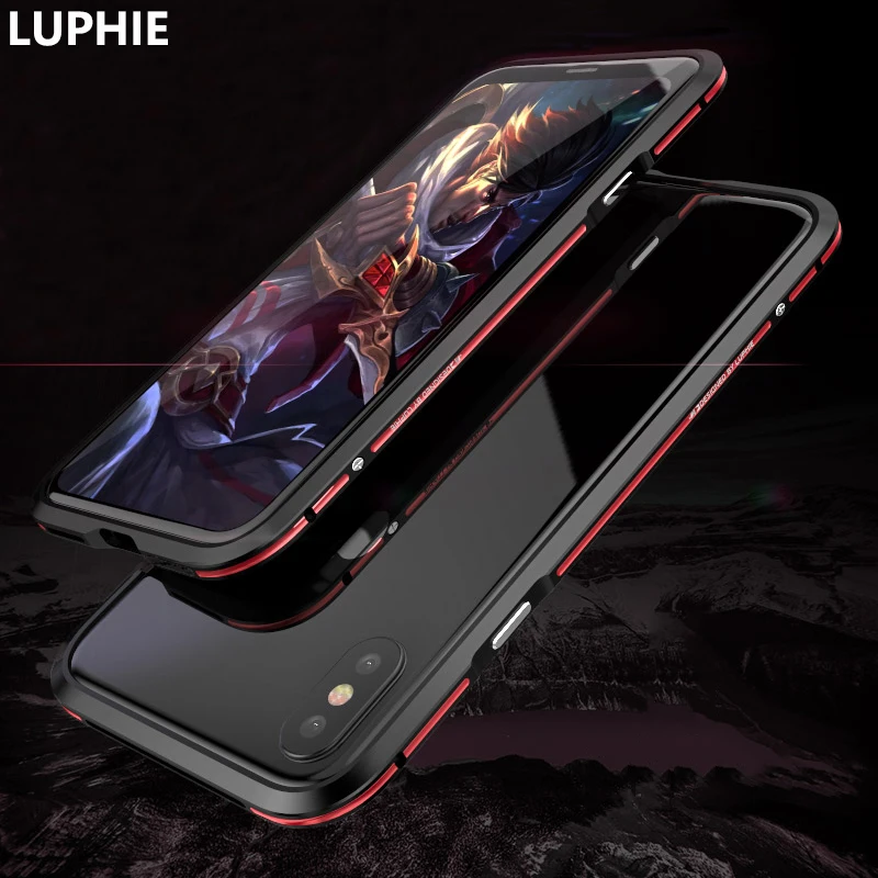 LUPHIE For Apple iPhone X Case Cover Luxury Hard Metal Aluminum Frame Shockproof Bumper Phone for 10 Back Capa | Мобильные телефоны