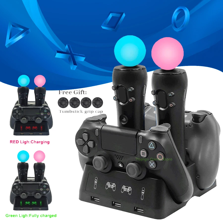Новейший PS4 PS Move VR PSVR Джойстик Геймпад зарядное устройство Подставка контроллер зарядная док-станция для PS VR Move PS 4 аксессуары для игр