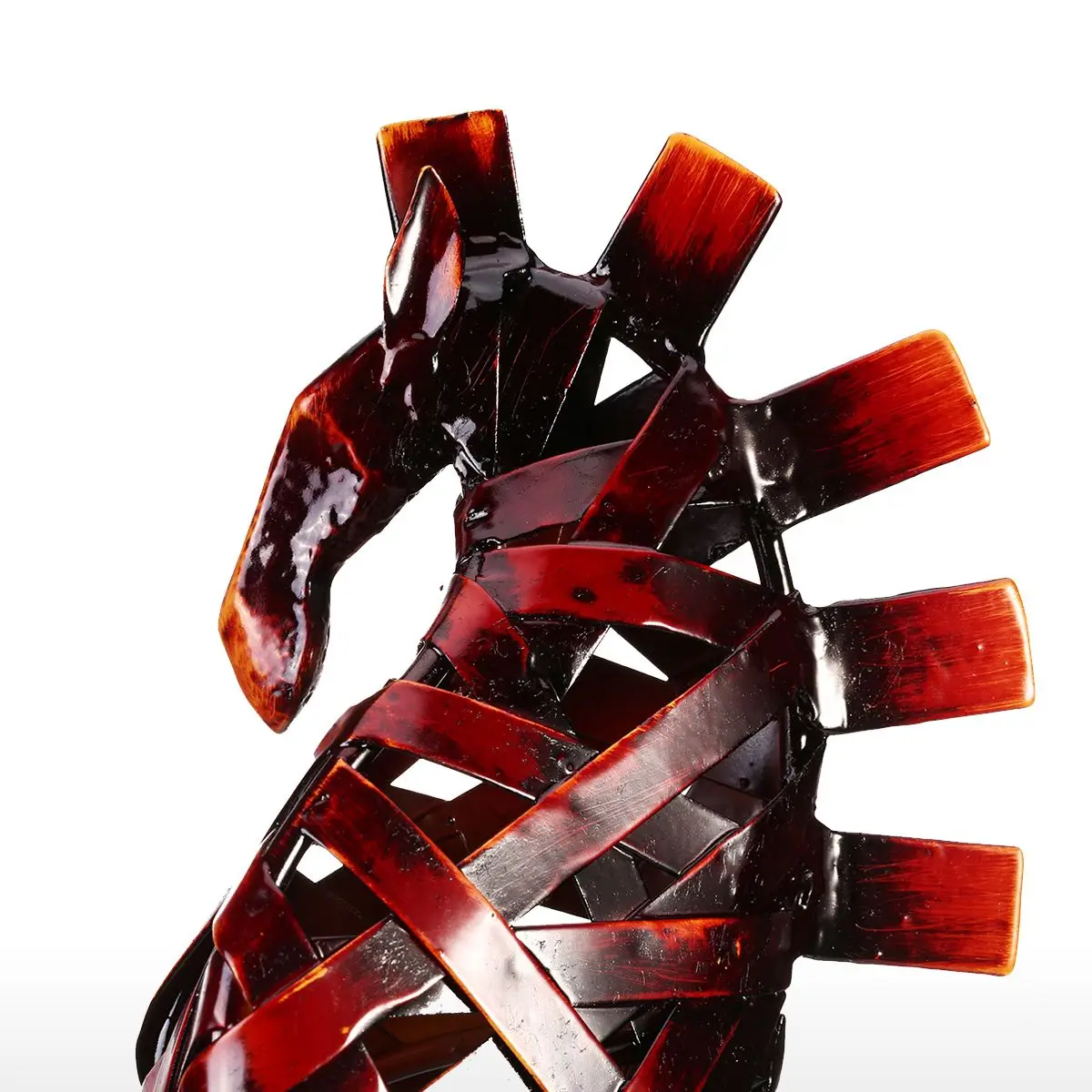 Металлическая фигурка лошадка Tooarts красная ткачество железная миниатюрная для