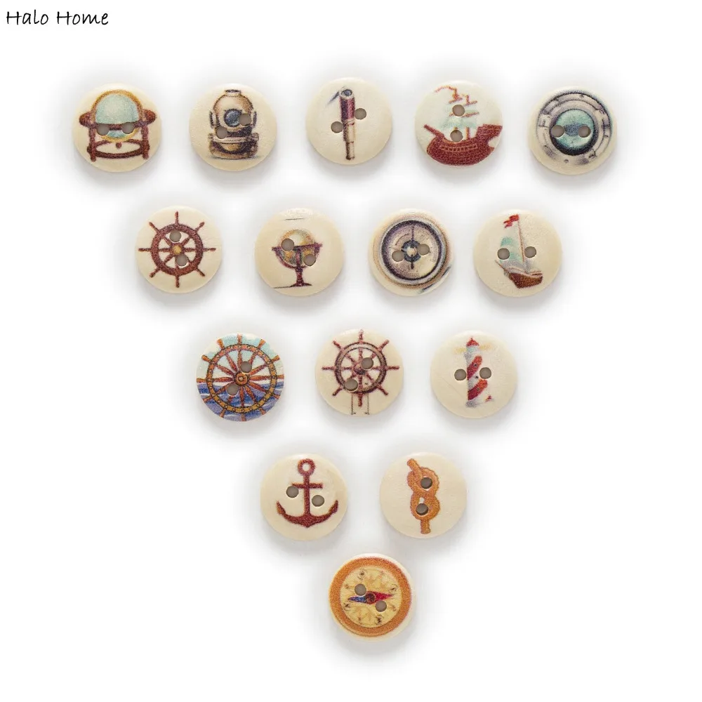 50 шт 2 отверстия круглые парусные деревянные кнопки для шитья скрапбукинга Декор
