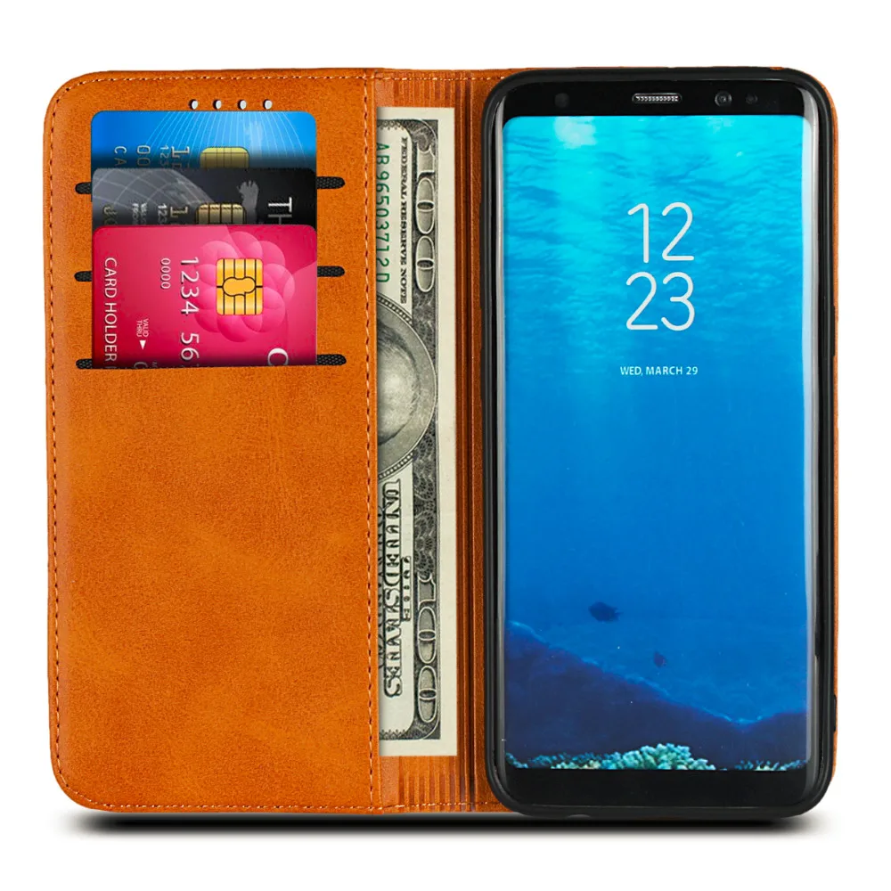 Флип чехол из искусственной кожи для Samsung Galaxy S8 S9 S10 S10e Lite подставка бумажник