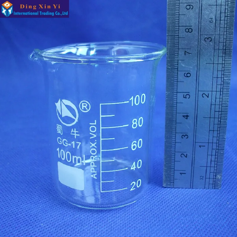 Стеклянная Мензурка лабораторный мерный стакан 100 мл 1 шт.|beaker glass|beaker measurementsmeasuring
