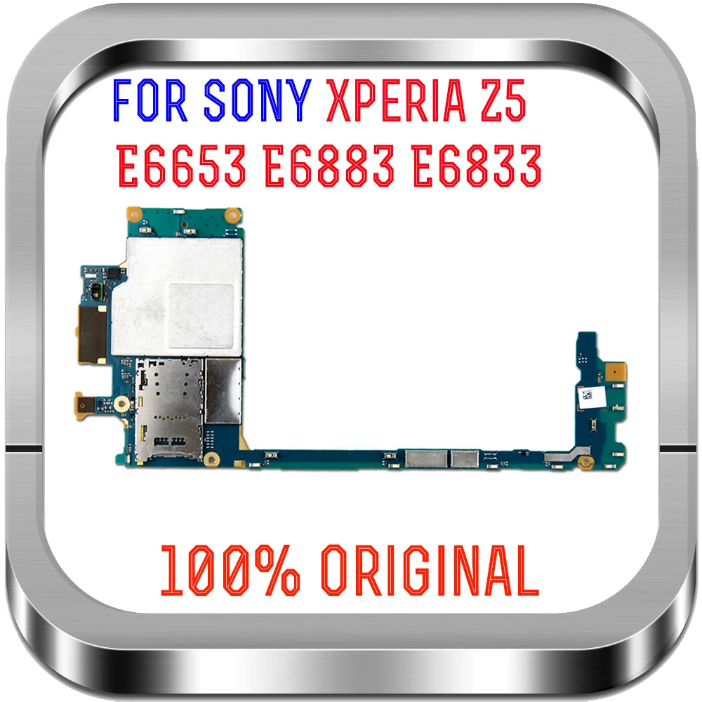Полная работа оригинальная разблокированная материнская плата шлейф для sony Xperia Z5 E6883 E6653 E6833 E6853 материнская плата