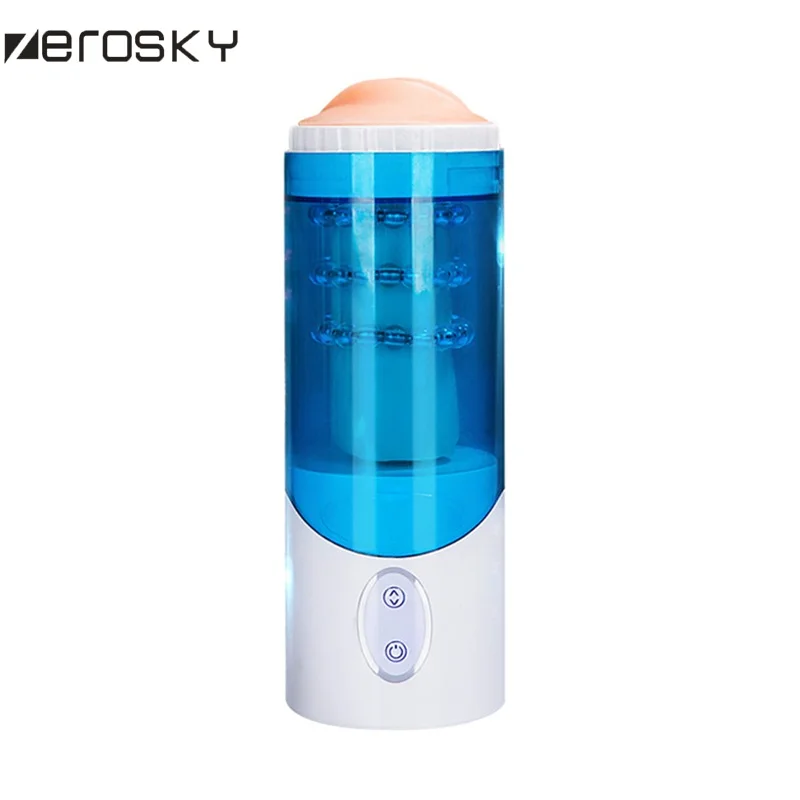 Zerosky Automatic Male Masturbator Pussy Cup Realistic Adjustable Vagina Multiple Vibration Real Adult Sex Toys for Men | Красота и