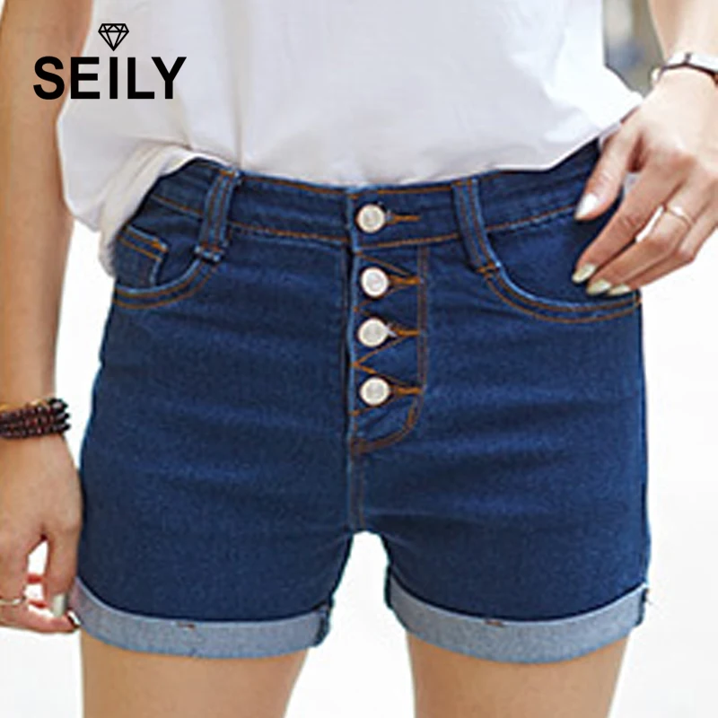 Шорты женские эластичные с высокой талией летние 2018|jeans hot shorts|shorts for womendenim shorts |