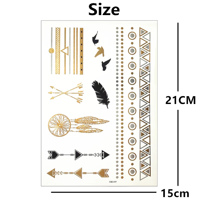 SHNAPIGN 24 стиля временная татуировка боди арт голубьи Перья Золотой дизайн наклейка