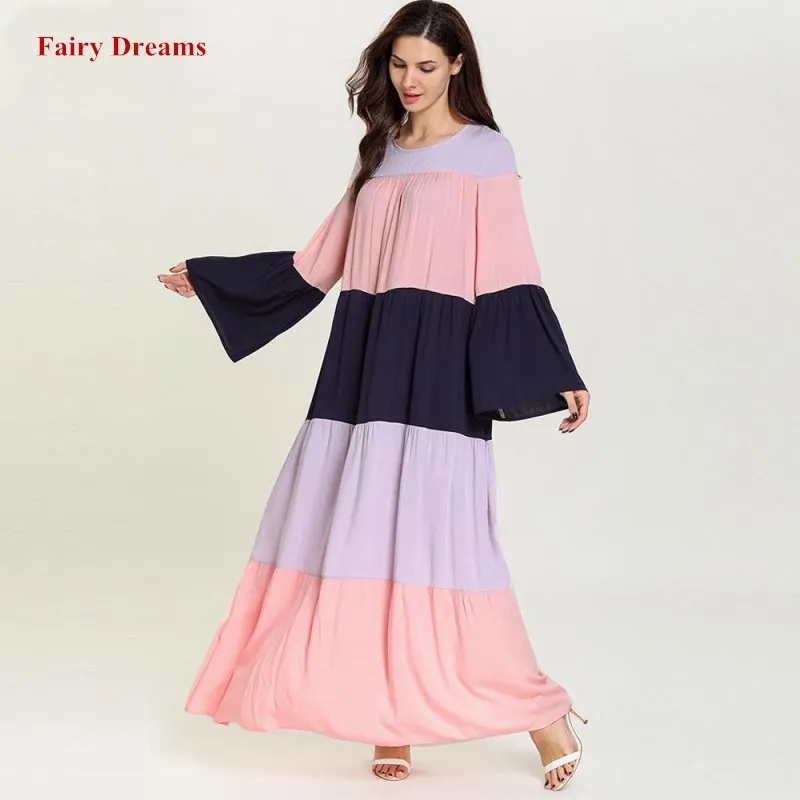 Длинное Платье женское повседневное мусульманское abaya Femme Дубай Турецкая индейка