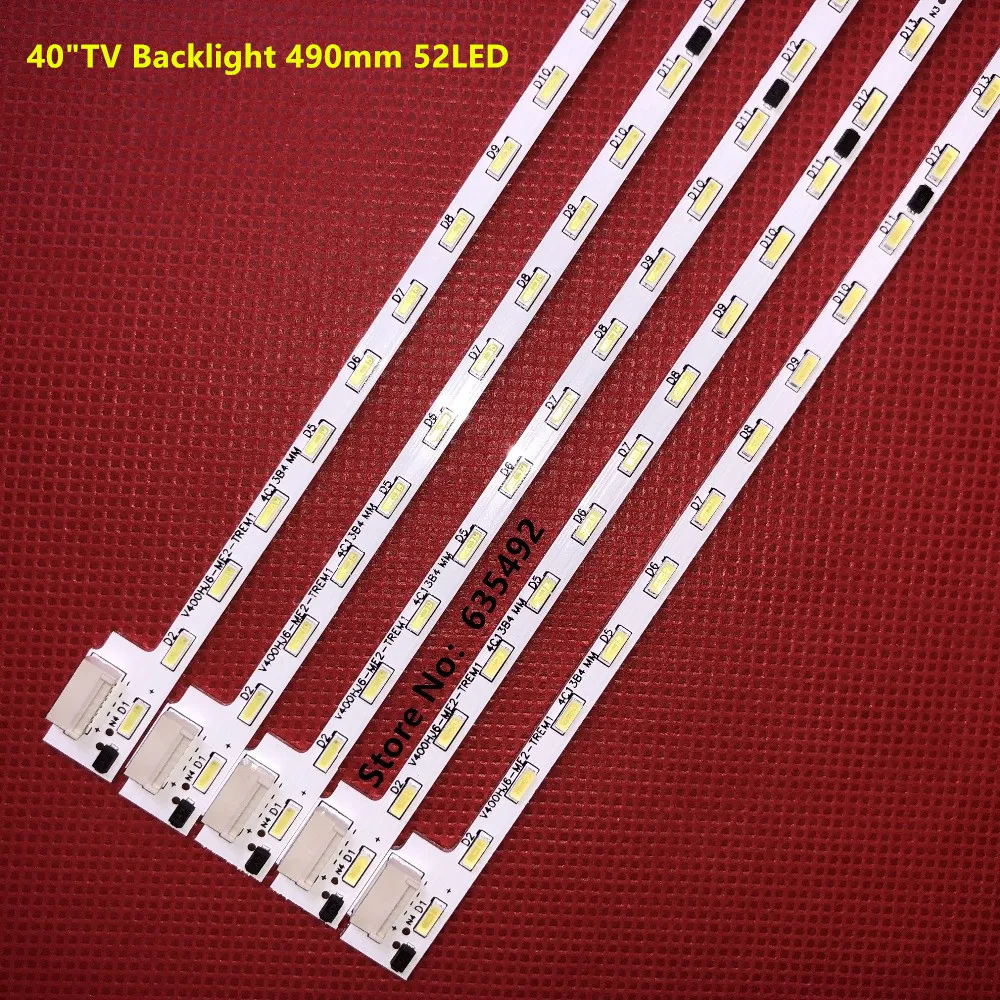 Barra de luces LED de 49CM, accesorio para piezas, V400HJ6-ME2-TREM1, IC-40IP800, 40E62, LC-40IP800, M00078, N31A51P0A, N31A51POA, LCD-40V3A, 52 lámparas, 5 V400HJ6-LE8