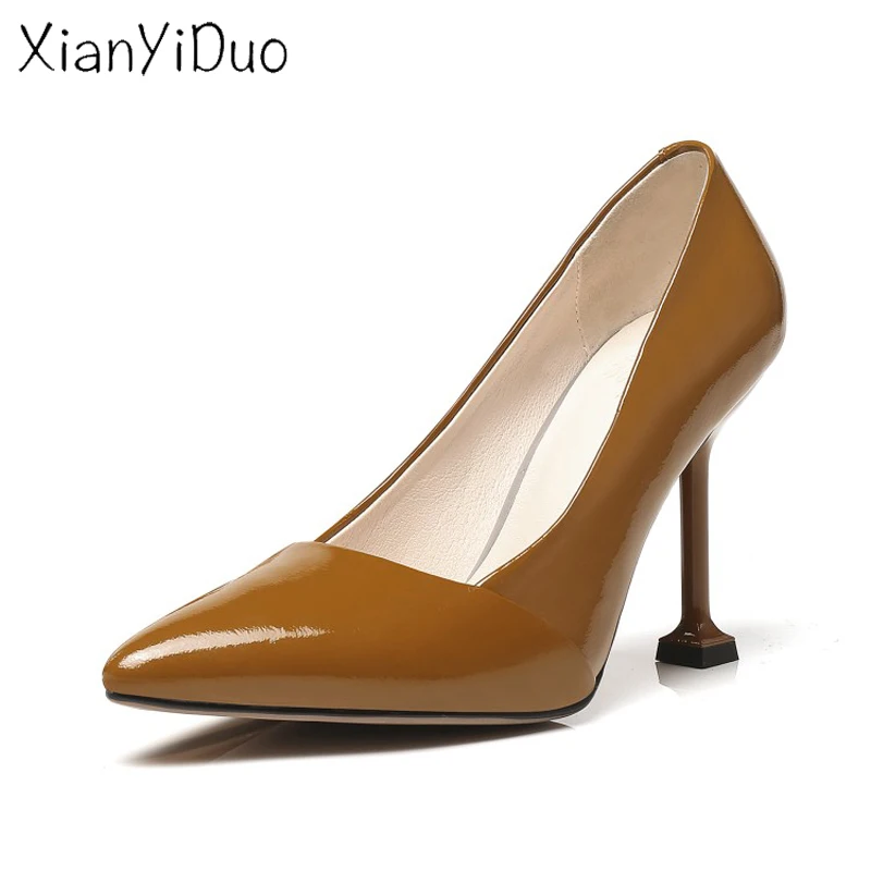 Xianyiduo/2018 пикантные вечерние Весенние/Aut слинбэки женская обувь с острым носком на