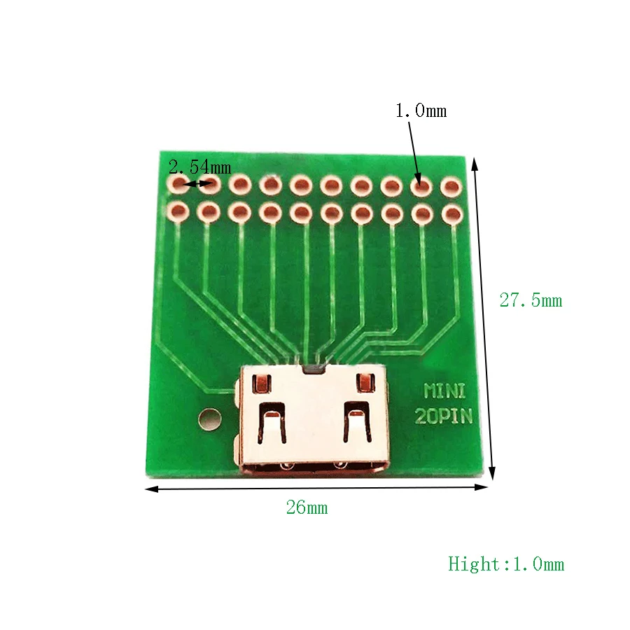 10 шт. DIY мини HDMI Тип C сварочный гнездо с 2 54 мм PCB плата прямой угол правый 19 Pin