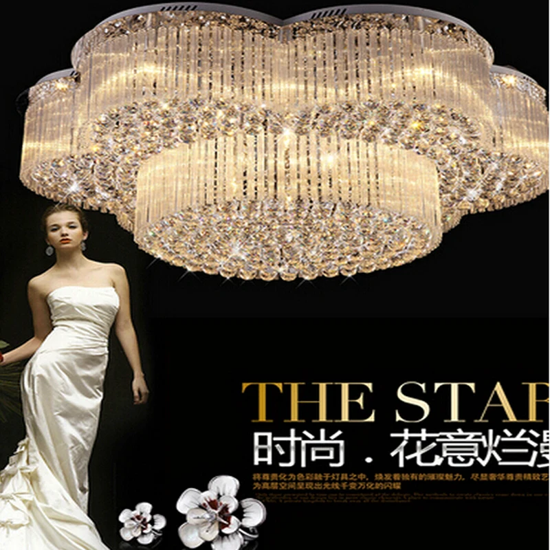 Новые современные большие люстры хрустальные потолочные светильники AC110v 220v