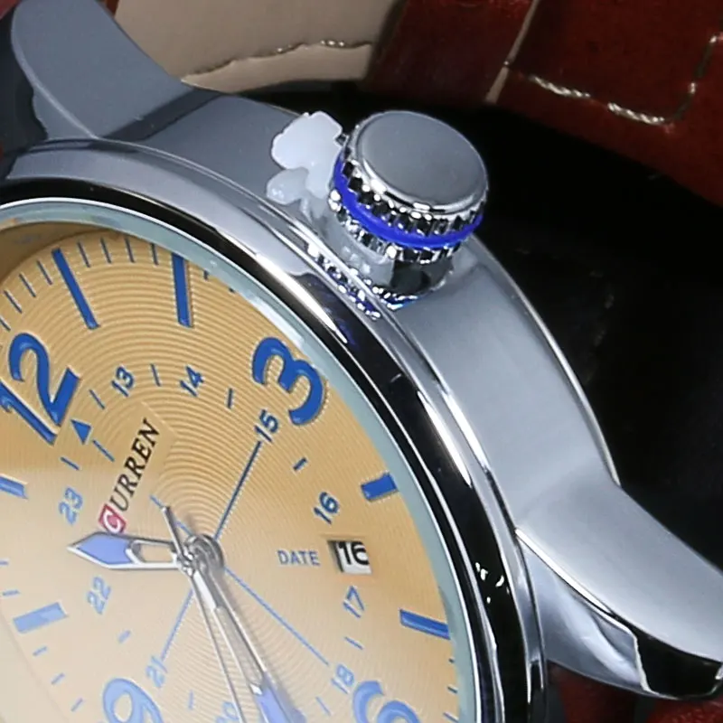 Новые Curren Роскошные брендовые Модные мужские военные спортивные часы кварцевые