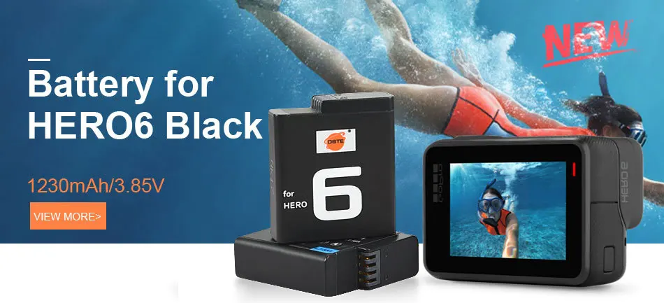 DSTE 3 шт. AHDBT-601 батарея с тремя портами USB зарядное устройство для GoPro Hero 6 черный, GoPro Hero7 Черная Камера