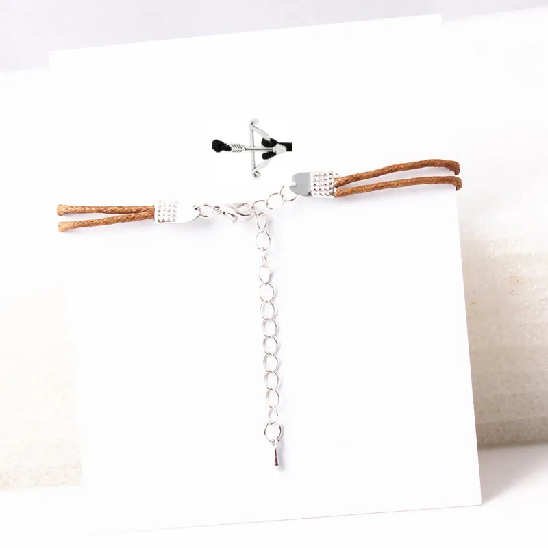 Arrow Charm Bracelet Women Men Lovers' Couple Bracelets Wish Card Jewelry Red String Adjustable Braided Pulseras | Украшения и