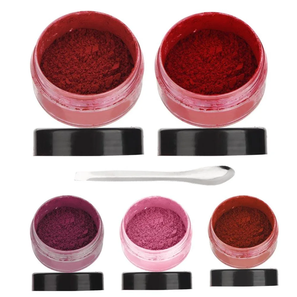 5 видов цветов макияж Профессиональная губная помада окраска порошок бальзам для