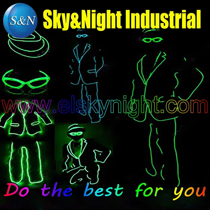 

Flexible Neon Light EL Wire Rope Tube +Flashing Hat+Flashing Glasses+Battery Inverter with Butoon Controller Full Set