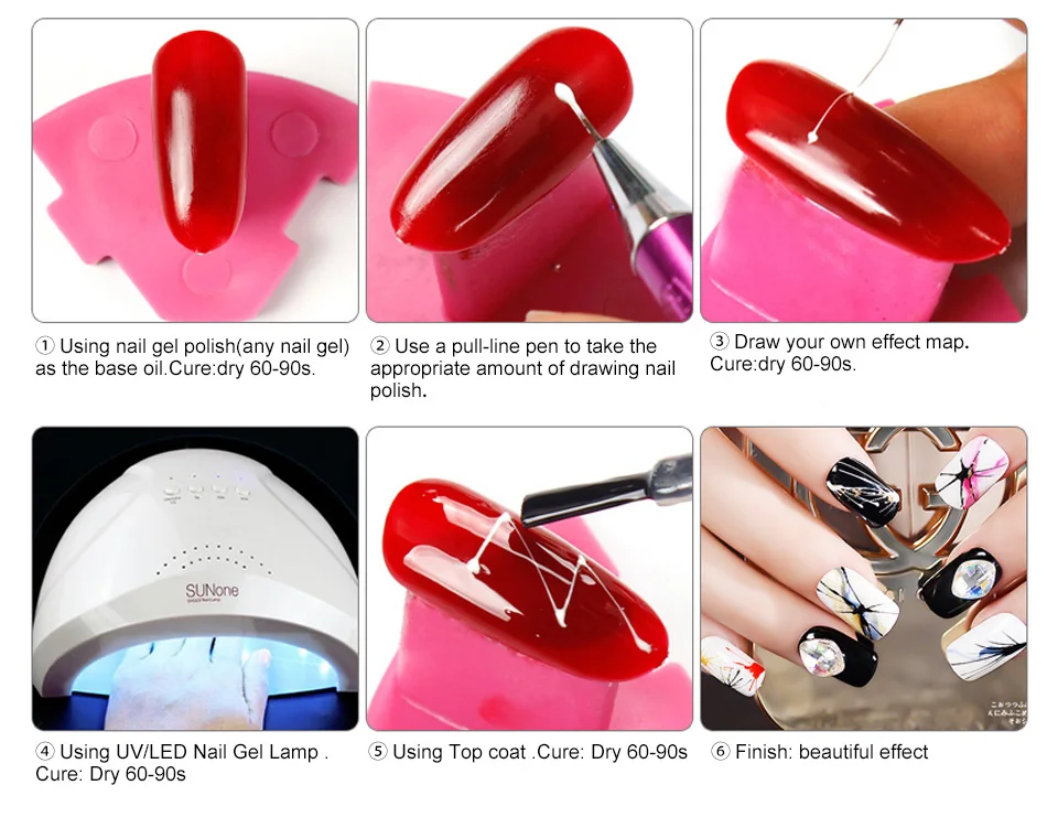 Дизайн ногтей паук гель для ногтей линия гель паутина гель лак паутина гель каучуковая база и топ для ногтей топ без липкого слоя