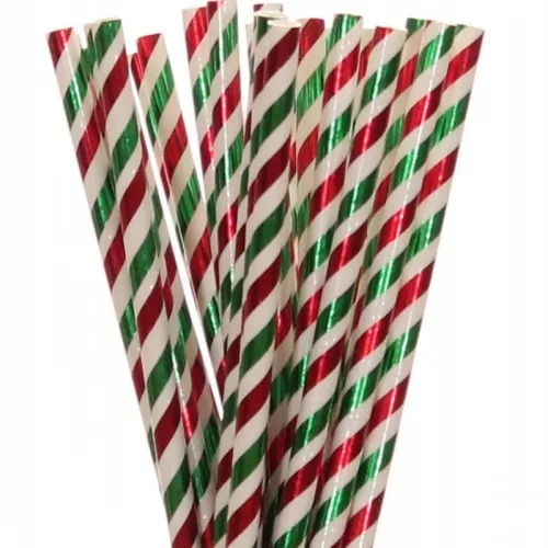 15 Red Green 25 шт./лот, соломинки из фольги золотого/серебряного цвета для дня рождения, украшения для детских и свадебных декораций, вечерние товары, креативные соломинки - Цвет: 15 Red Green