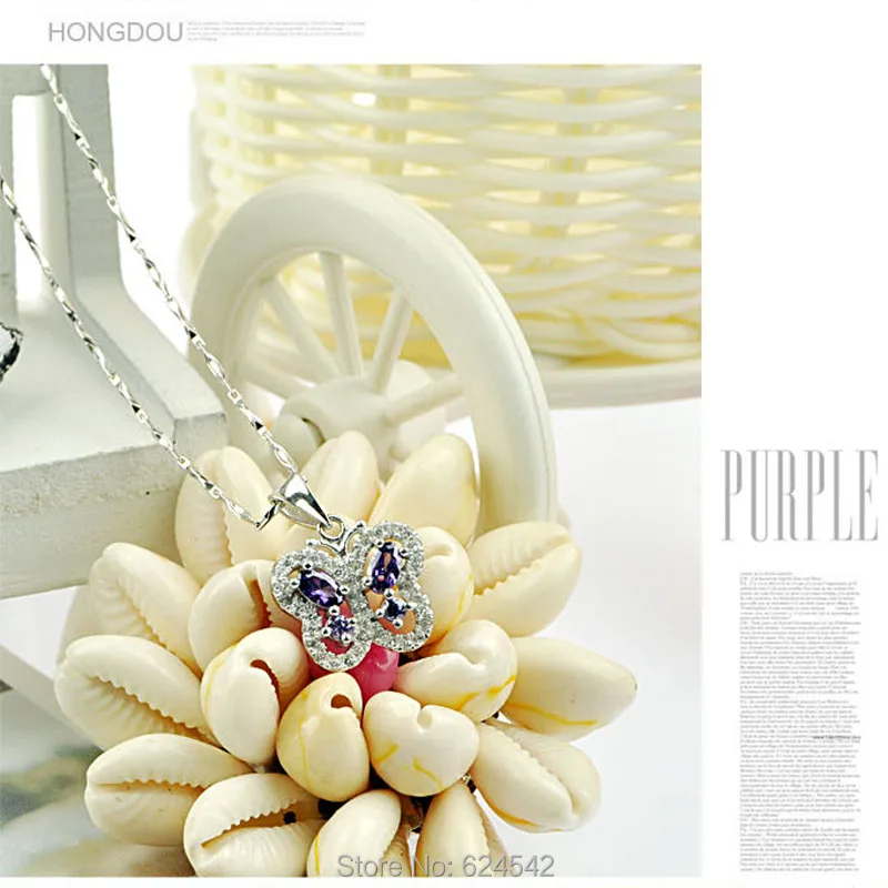 Цепочка с подвеской в виде бабочки из чистого стерлингового серебра 925 пробы