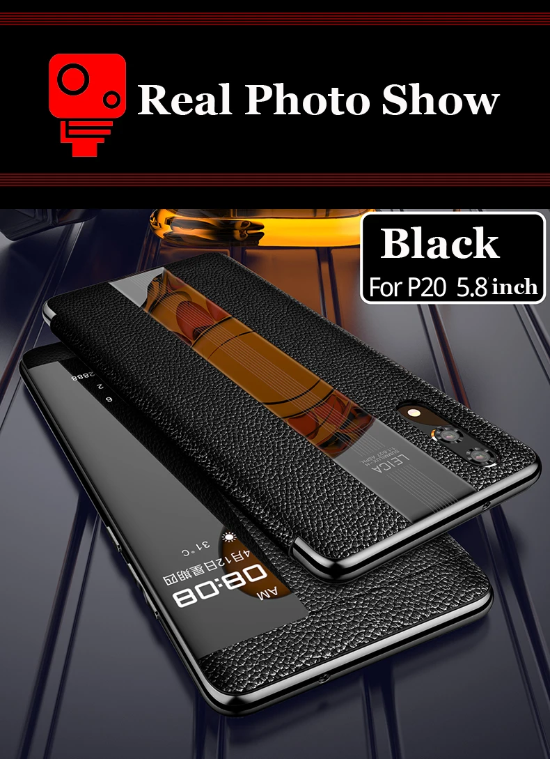Роскошный чехол из натуральной кожи для huawei P20 Pro Чехол P20 кожаный умный флип-чехол для huawei P 20 Pro Защитная крышка