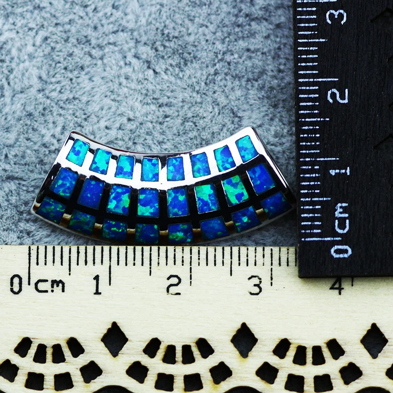 JZP0015 синий кулон в форме веера с голубым опалом очаровательные ювелирные изделия