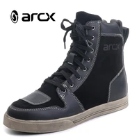 arcx motorcycle boots waterproof cow leather moto riding boots men road street casual shoes motocross breathable boots l60628