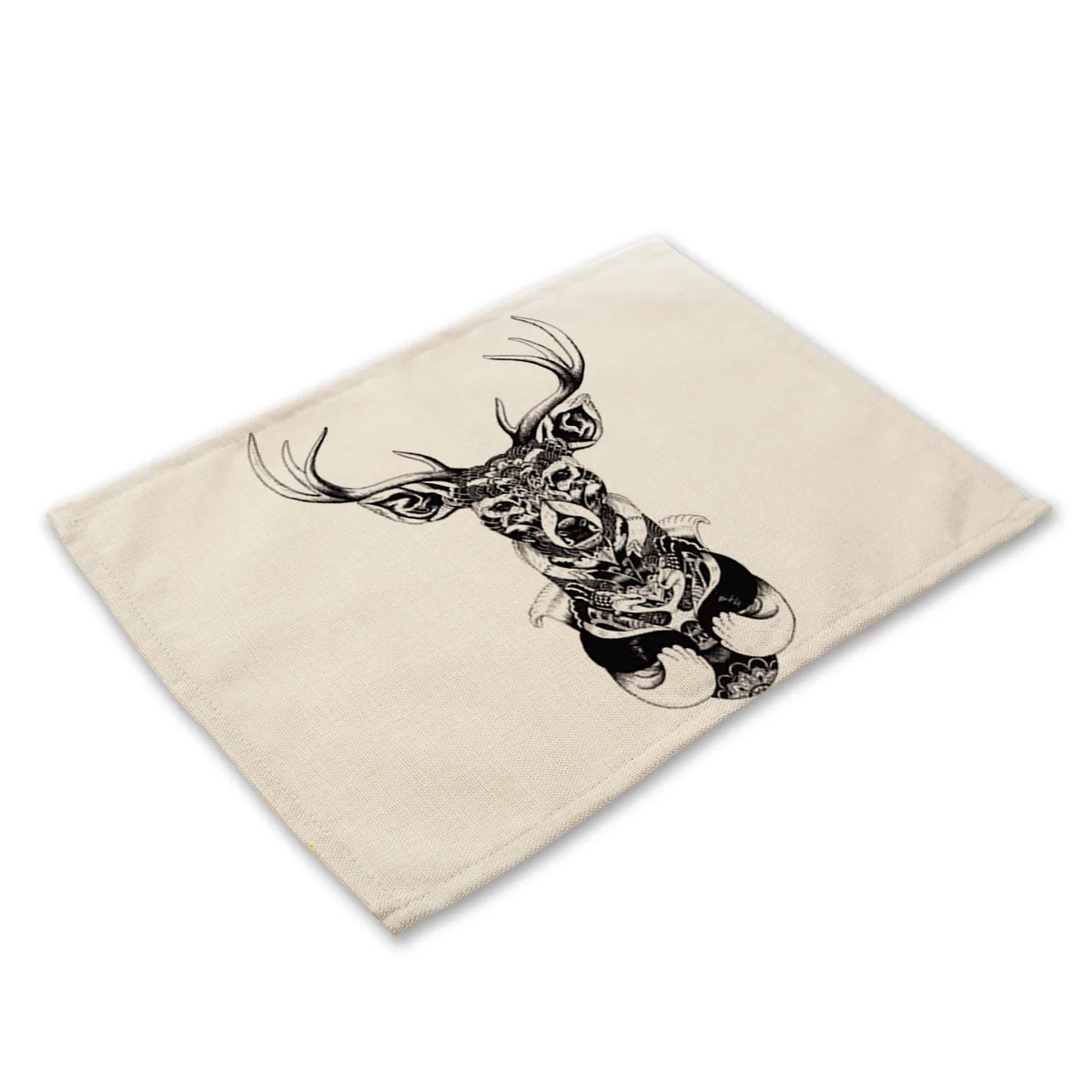 Elk print 09 Коврик с принтом животных Коала тигр кошка подставки для напитков набор столовых приборов для обеденного стола чаша слон кухня чай вечерние украшения - Цвет: Elk print 09
