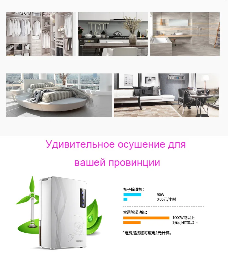 Домашний портативный осушитель воздуха с большим экраном и ЖК-дисплеем, осушитель воздуха, автоматическое ведро, полное отключение, осушитель воздуха, очиститель