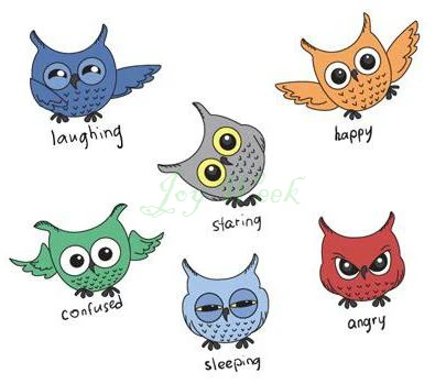 Водонепроницаемая Временная тату наклейка Совы животные Мультяшные наклейки