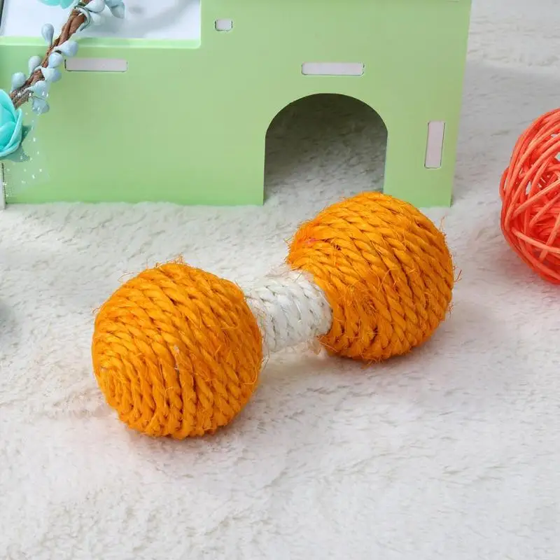 Игрушка для кошек, сизаль, мяч, Дразнилка для котенка, игра, жевательная игрушка для скретч, игрушка для питомца, сизаль, конопля, гантели, интерактивные обучающие игрушки