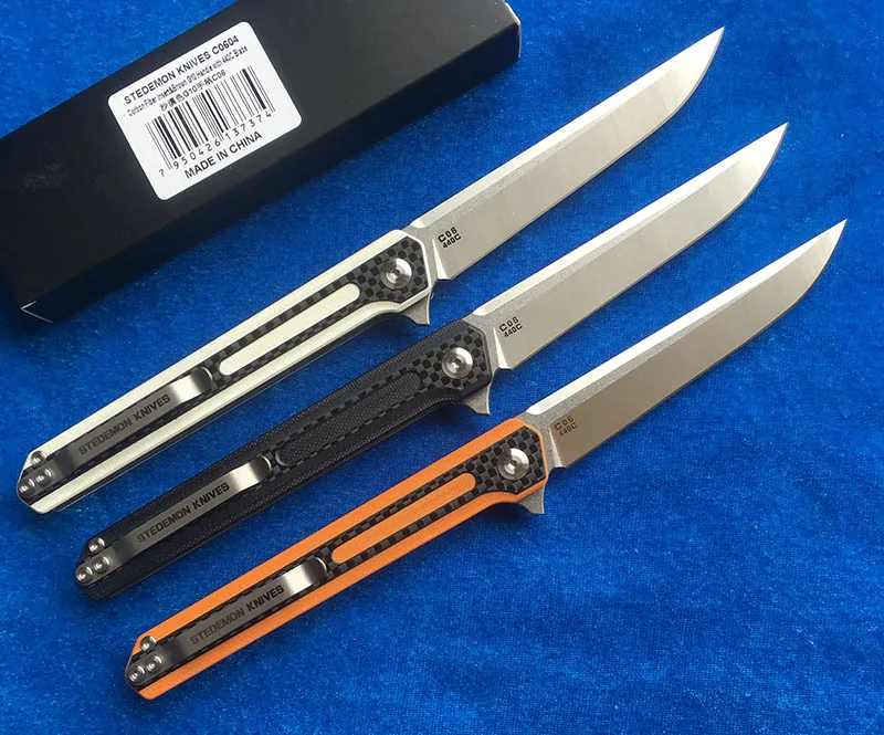 Складной нож LEMIFSHE STEDEMON C06 Flipper клинок из стали 440с рукоятка G10 и CF карманный резец