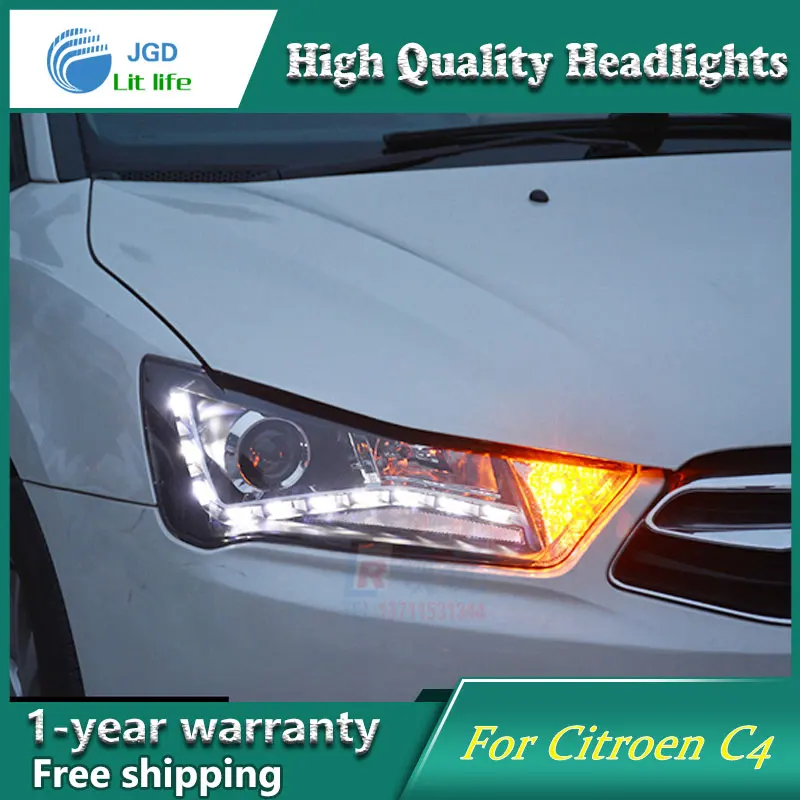 Высококачественный автомобильный Стильный чехол для Citroen Quatre C4 2012- фары светодиодный DRL Объектив Двойной Луч Ксенон