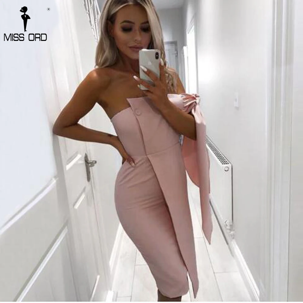 Missord 2019 для женщин пикантные с открытыми плечами одноцветное цвет платья женский
