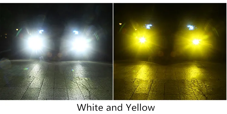 

2X LED Car Bulb Light Lamps 30W H8 H9 H11 H27 881 880 HB3 9005 HB4 9006 Fog Driving White Golden Blue Dual Color 12V