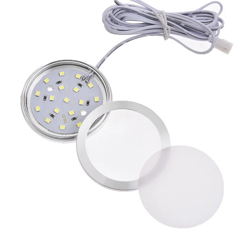 LAIDEYI 6 шт под шкафом Свет Полки свет витрина шкаф 12V круглый светодиодный кухонный