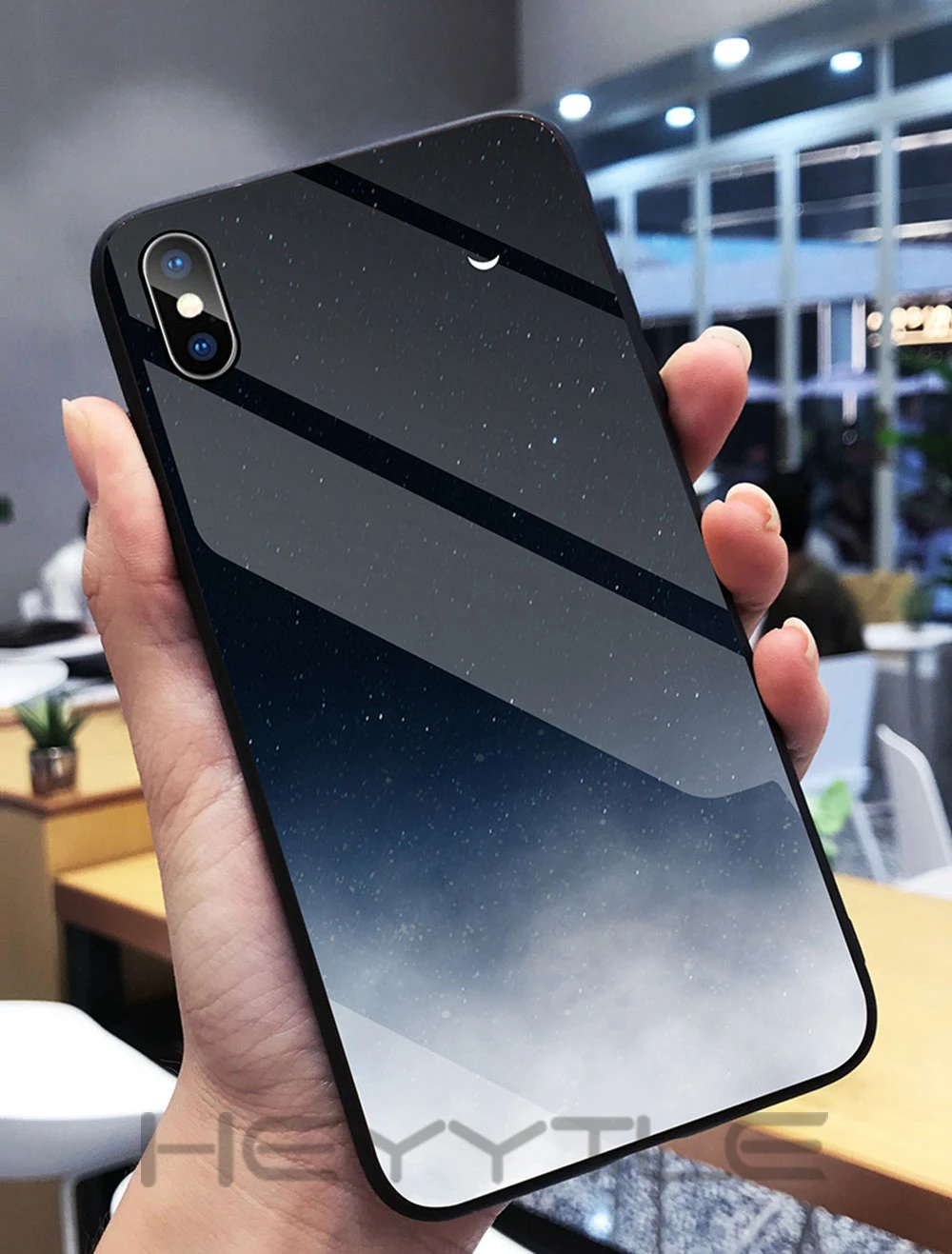 Heyytle чехол из закаленного стекла для iPhone 8, 7 Plus, 6, 6 s, Космический Чехол s, чехол с мягкими краями для iPhone XS Max, XR, X, чехол с рисунком звездного неба