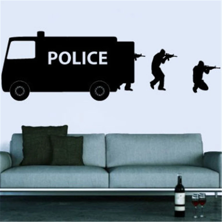 

Art Decor Wall Decal Vinyl Sticker Bedroom Dorm SWAT children game police Wall Sticker D97