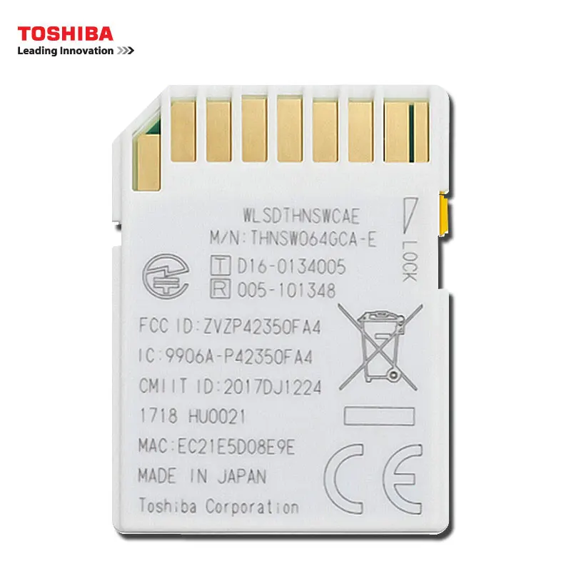 TOSHIBA Wi-Fi SD карта 32 Гб оперативной памяти 16 встроенной 64 ГБ SDHC/SDXC класса 10 U3 FlashAir W-04