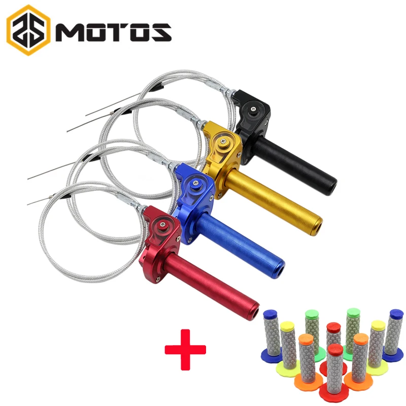 

ZS MOTOS CNC Aluminum Throttle Grip Quick Twister + Throttle Cable fit on CRF50 70 110 IRBIS 125 250 Dirt Bike Motorcycle