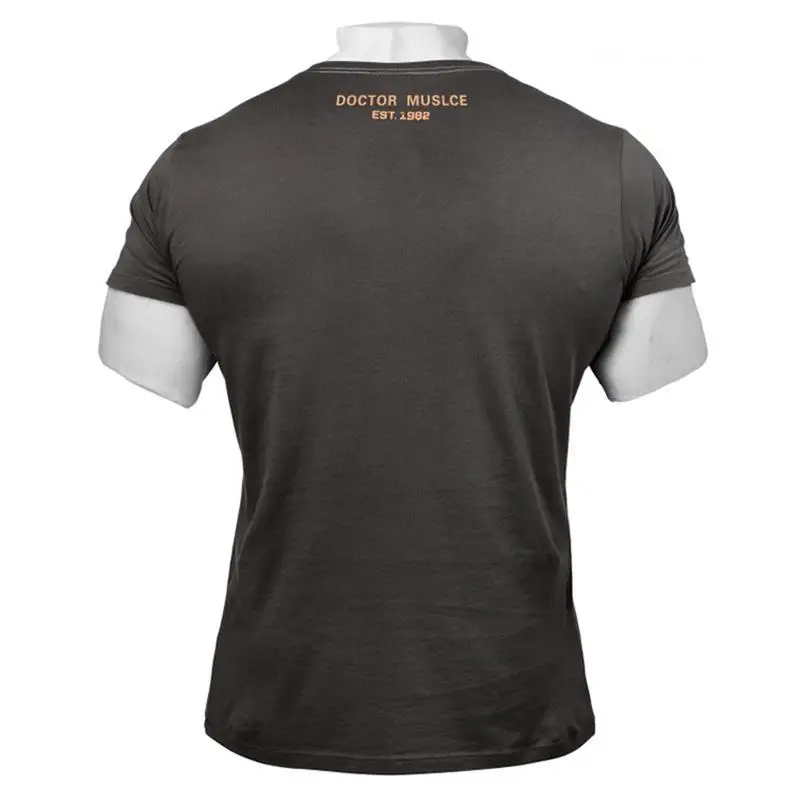 Mens Run Jogging Sports Cotton T-shirt Specialty Gym Fitness Short sleeve Slim t shirt Male Workout Training Tees Tops Clothing | Спорт и