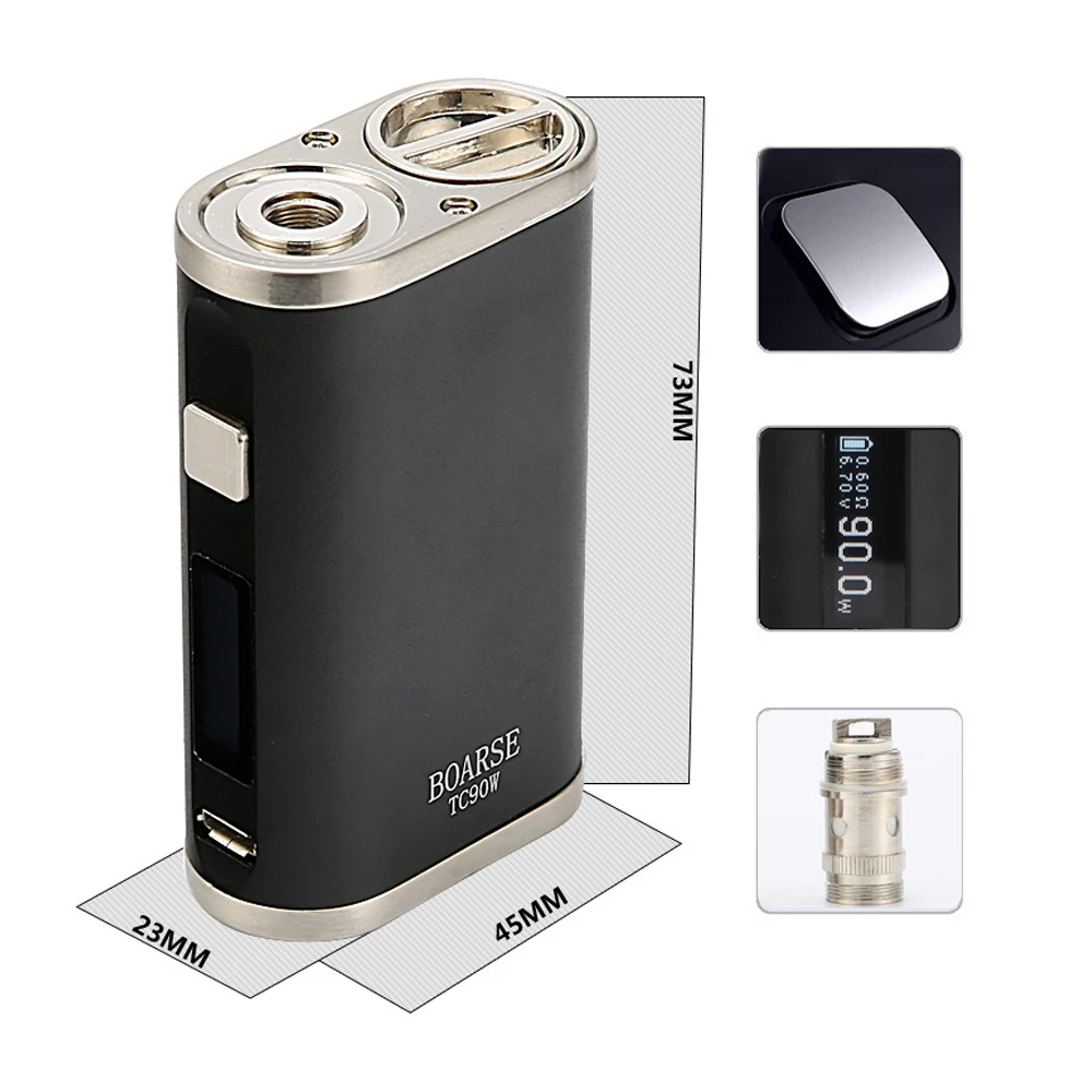 Натуральная WHK TC90w электронной сигареты коробка Mod Vape Starter Kit 0 2/0.5ohm 2 мл бак 2200 мАч