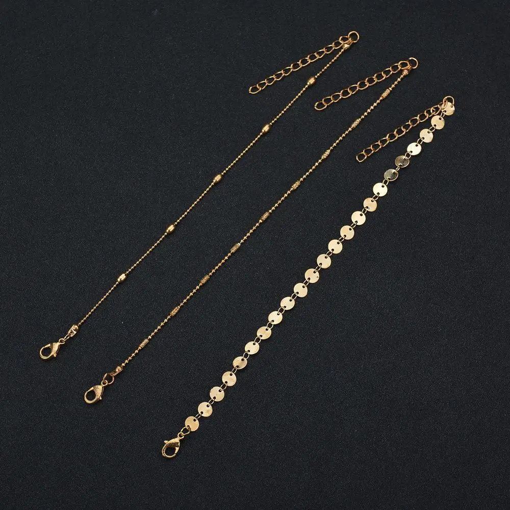 Новые Круглые Женские ножные браслеты 3 шт./лот сандалии для босых ног ювелирные