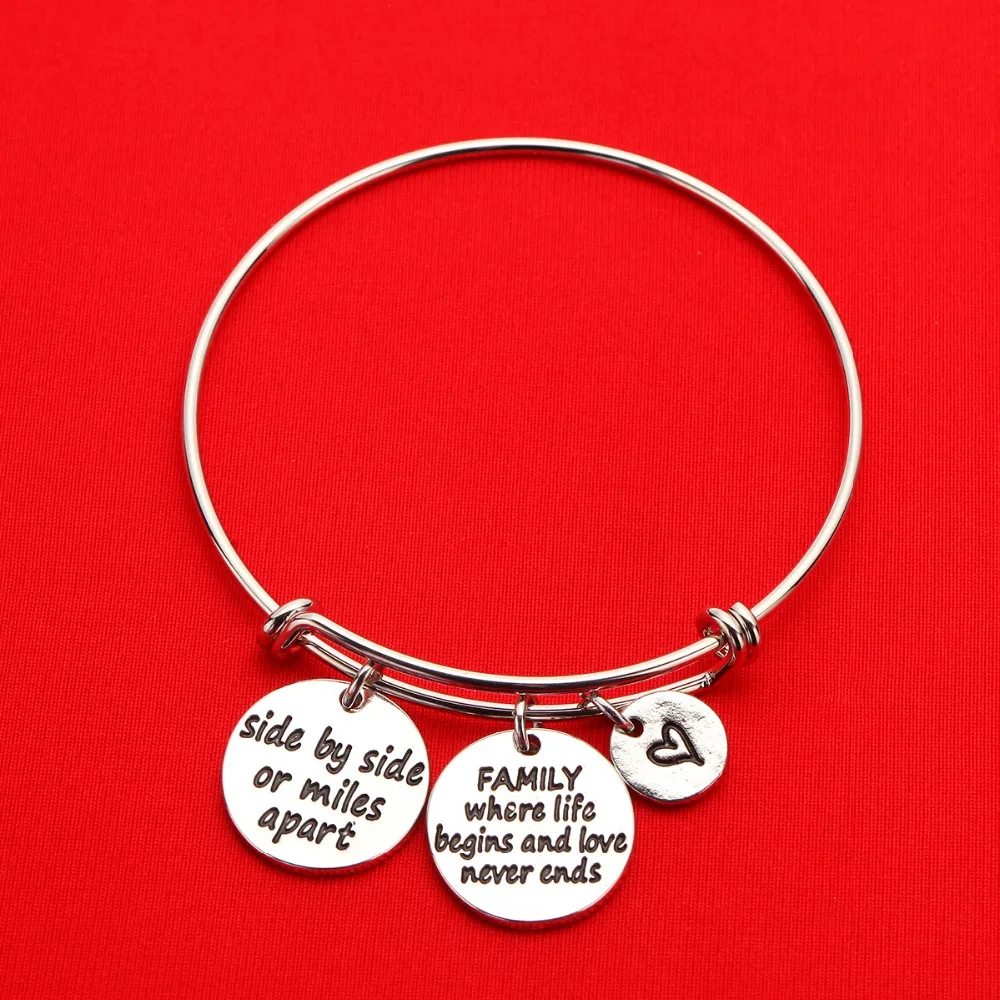 Расширяемый Шарм-браслет с изображением семейного дерева где начинается жизнь и