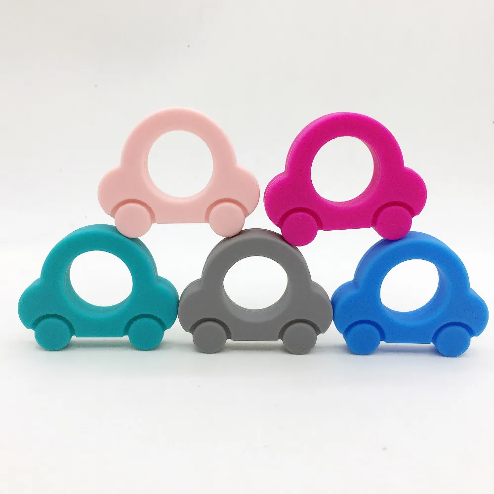Новинка! 5 шт./лот разные цвета силиконовая мини-машинка кулон Прорезыватель для