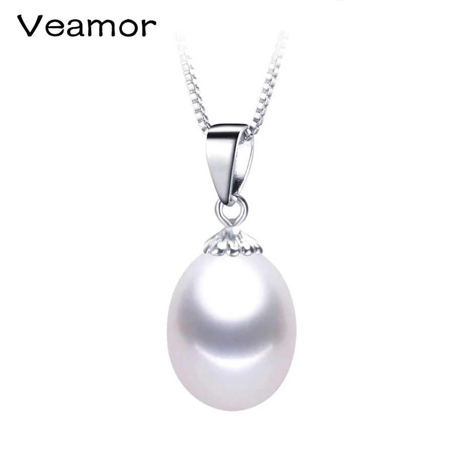 2016 Fashion Black pearl necklace pendant Hot selling 925 sterling silver jewelry for women 8-9mm with gift box | Украшения и