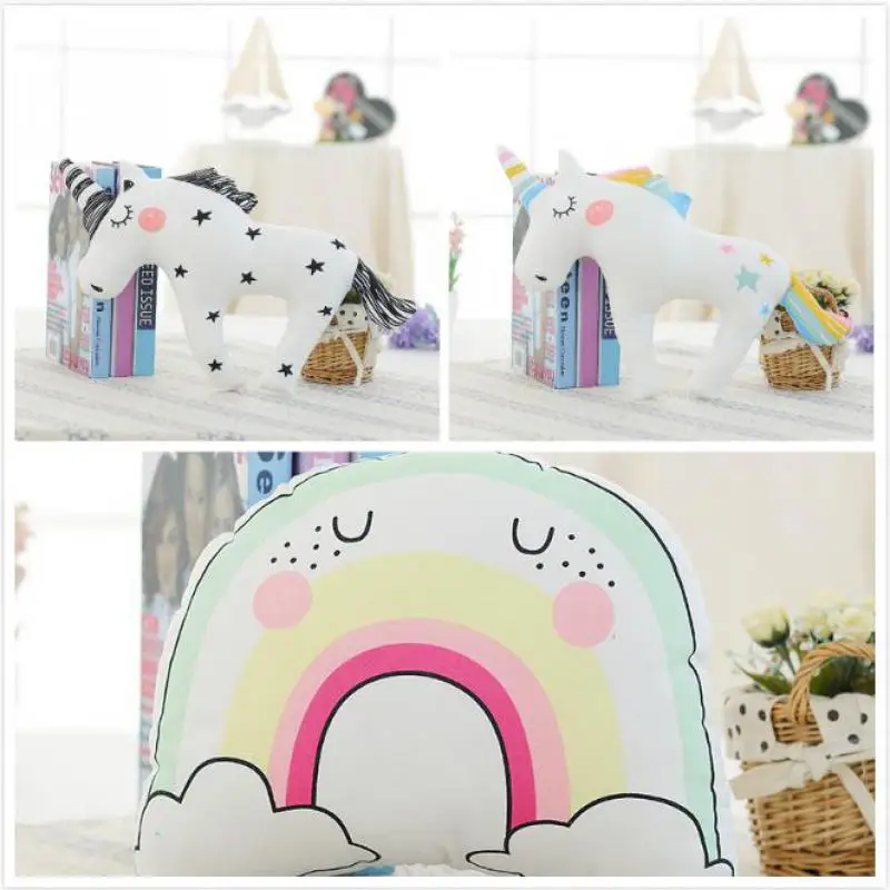New INS 32cm / 45cm Cartoon Horse Unicorn Plsuh Toy Doll Cute Pony Rainbow Pillow Soft Stuffed Animals Dolls For Kids Girls Gift | Игрушки и